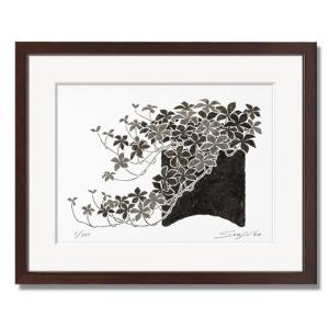 絵画 モノクロ 壁掛け インテリア 版画 アート おしゃれ ギフト 額入り