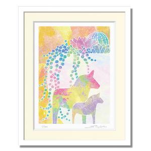 絵画 馬 静物画 インテリア 壁掛け 版画 アート 玄関 おしゃれ 額入り