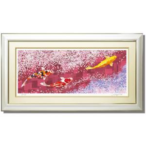 絵画 馬 湖畔 新緑 和風 壁掛け インテリア 版画 風景画 玄関 おしゃれ