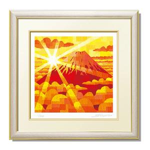 絵画 富士山 赤富士 和風 壁掛け インテリア 版画 風景画 風水 玄関 おしゃれ 額入り/絵画 黄金赤富士/画家 藤谷壮仁郎 Soujirou Art