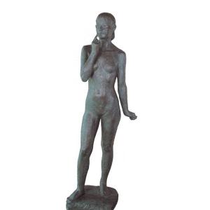 ブロンズ像 女性像 紅