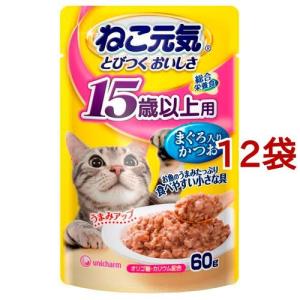 【新品】15歳以上シニア猫　まぐろとかつお　70g 12袋×10箱【黒缶パウチ】 黒缶 パウチ 猫 かつお節入りまぐろとかつお 70g 24袋
