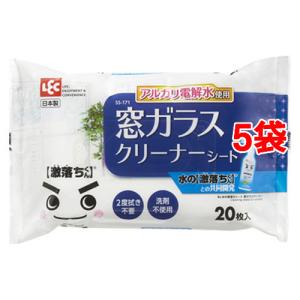 Ba水の激落ちシート 窓ガラスクリーナー ( 20枚入*5コセット )/ レック ( 掃除用品 皮脂 汚れ 手アカ タバコ ヤニ )｜soukai