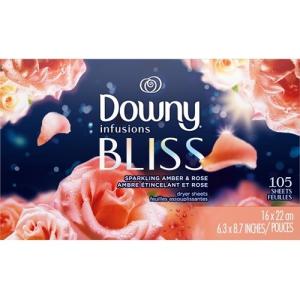 ダウニー 柔軟剤シート インフュージョン BLISS スパークリングアンバー＆ローズ ( 105枚入 )/ ダウニー(Downy) ( 柔軟剤 )