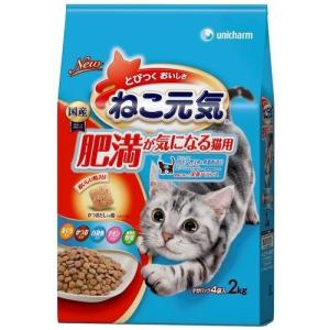 ねこ元気 肥満が気になる猫用 まぐろ・かつお・白身魚・チキン・緑黄色野菜入り ( 2kg )/ ねこ元気 ( キャットフード )｜soukai