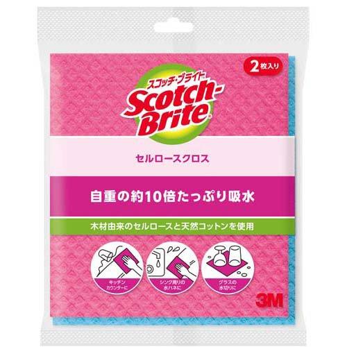 3M セルロース クロス たっぷり吸水 速乾 ピンク ブルー スコッチブライト CCL-PB ( 2...