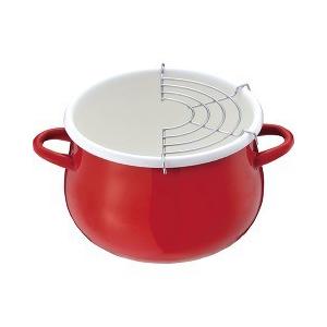 プチクック ホーロー IH対応 天ぷら鍋 16cm レッド HB-1678 1人用 ( 1