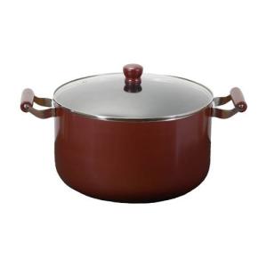 パール金属 ◎ メガサイズ ふっ素加工IH対応ガラス蓋付深型大型鍋 32cm