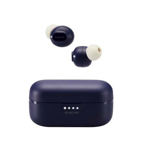 エレコム ワイヤレスイヤホン Bluetooth 5.3 低遅延 タッチセンサー 超小型 ネイビー ...