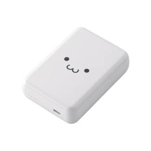 EC-C16WF（エレコム モバイルバッテリー 超コンパクト 10000mAh 15W しろちゃん ホワイト×ブラック）の商品画像