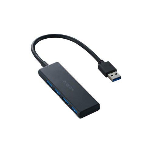 エレコム USB ハブ USB3.2 Gen1 USB-A ×4 バスパワー 薄型 ケーブル長15c...