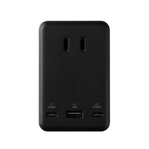 エレコム 電源タップ コンセント USB Type-C×2 USB-A×1 ポート付き 67W ブラ...