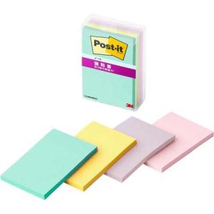 3M ポストイット 付箋 強粘着 ノート 75mm×75mm 4色 654SS-MC-5 ( 45枚