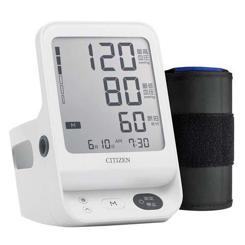 シチズン 上腕式血圧計 CHUH533 大画面 置時計機能 130回メモリー 大きい文字 ( 1台 ...