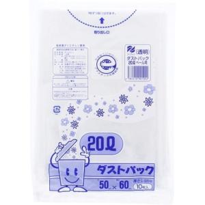 ゴミ袋 ダストパック 厚手0.025mm 日本製 透明 20L ( 10枚入 )｜soukai