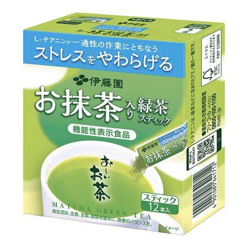 (訳あり)伊藤園 おーいお茶 お抹茶入り緑茶スティック 機能性表示食品 粉末 ( 0.8g*12本入...