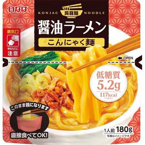 いなば 醤油ラーメン こんにゃく麺 ( 180g ) ( いなば食品 低糖質 低脂質 レンジパウチ ...
