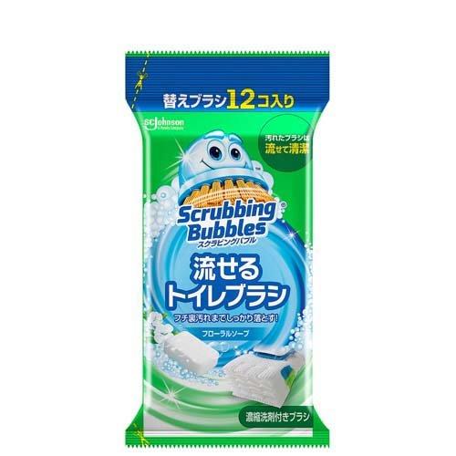 スクラビングバブル 流せるトイレブラシ フローラルソープの香り 付け替え 使い捨て ( 12個入 )...