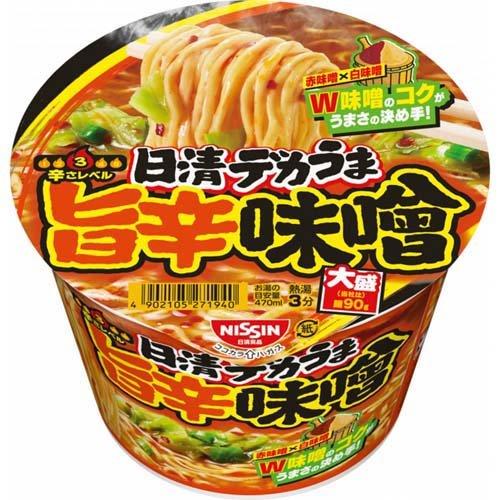 日清デカうま 旨辛味噌 ケース ( 106g*12食入 )/ 日清デカうま