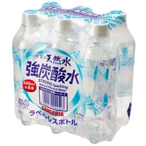 伊賀の天然水 強炭酸水 ラベルレス ( 500ml×6本 )/ 伊賀の天然水｜爽快ドラッグ