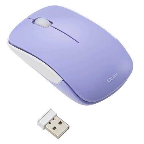 Digio2 無線 軽量マウス 3ボタン／BlueLED MUS-RKT186PUR ( 1個 )/...