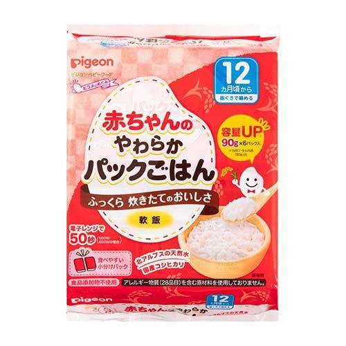 ピジョンベビーフード 赤ちゃんのやわらかパックごはん 12ヵ月 ケース販売用 ( 90g*6パック入...