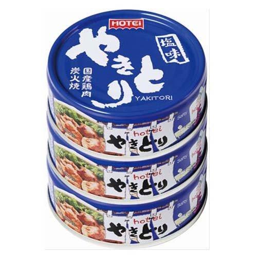 ホテイフーズ やきとり缶詰 国産鶏肉使用 炭火焼 やきとり 塩味3缶シュリンク ( 70g*3缶入 ...