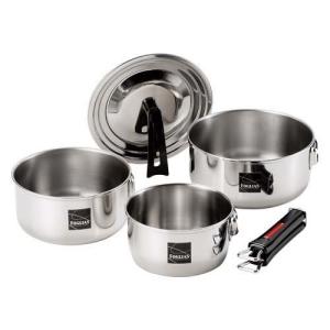 燕三 IH対応ハンドル着脱式鍋4点セット 蒸し台付 EM-032 ( 1セット