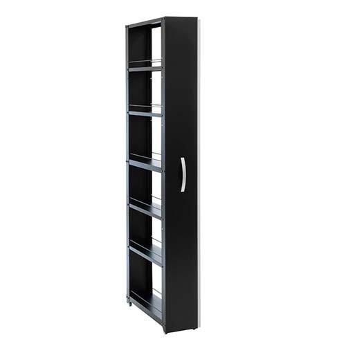 スチール製トールワゴン ハイタイプ 200 キャスター付き 隙間収納 ブラック NWH-200K (...