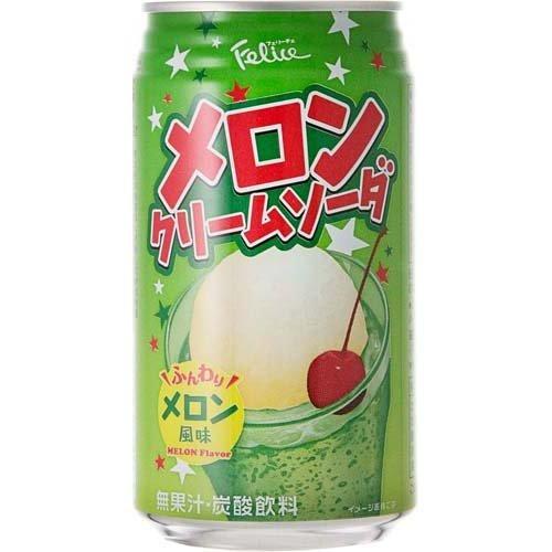 富永貿易 フェリーチェ メロンクリームソーダ 缶  炭酸飲料 ( 350ml*24本入 )