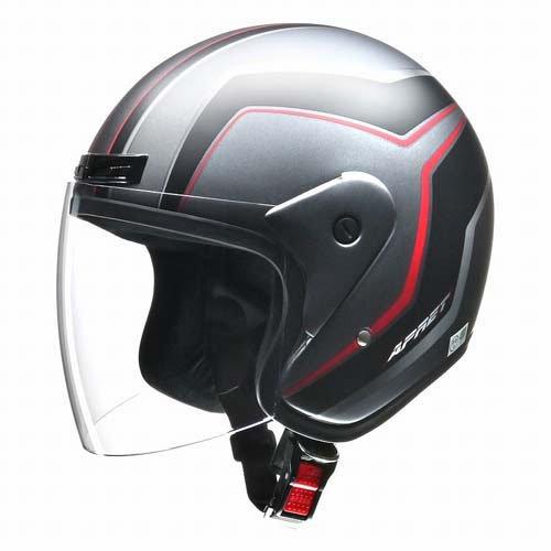 APRET バイク用 ジェットヘルメット マットガンメタリック 全排気量 ( 1個 )