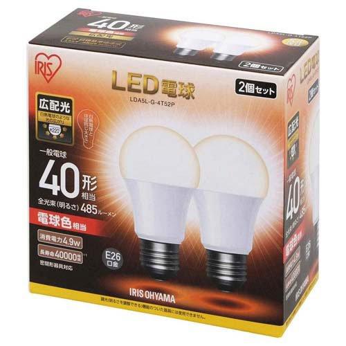 電球 led E26 広配光 40W 電球色 LDA5L-G-4T52P 4.9W 485lm ( ...