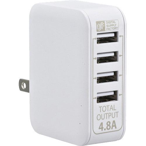 ACアダプター USB電源タップ 4ポート ホワイト MAV-AU48-W ( 1個 )/ OHM