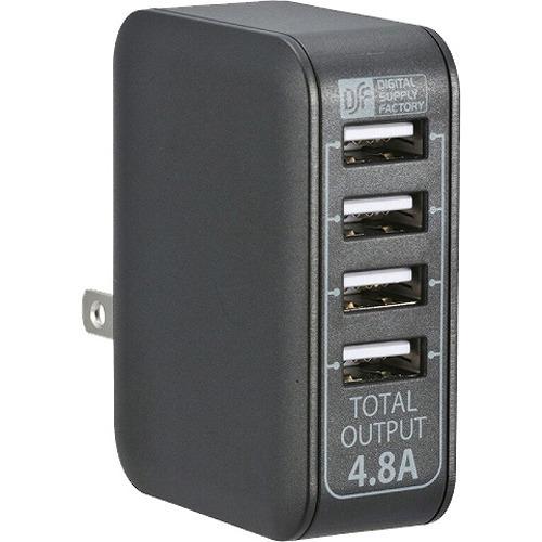 ACアダプター USB電源タップ 4ポート ブラック MAV-AU48-K ( 1個 )/ OHM