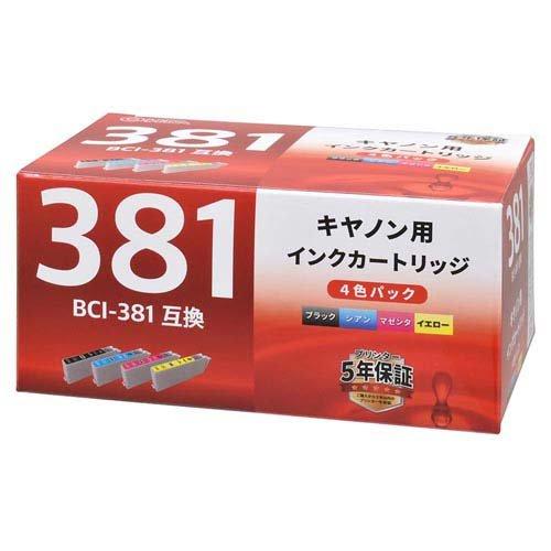キヤノン互換インク BCI-381 4色パック ( 4個入 )/ OHM