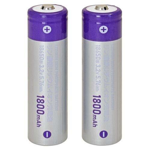 リン酸鉄リチウムイオン充電池 18650形 ( 2本入 )/ OHM