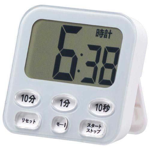 時計付き 大画面デジタルタイマー ブルー ( 1個 )/ OHM
