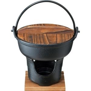 鉄鋳物いろり鍋 木蓋付 17cm 3984 ( 1コ入 )/ イシガキ(Ishigaki