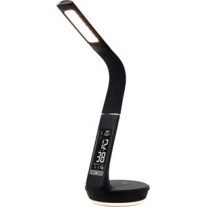 ゼピール LEDスタンドライト デジタル表示 Qi充電付 ブラック DQL-H2009-BK / ゼピール