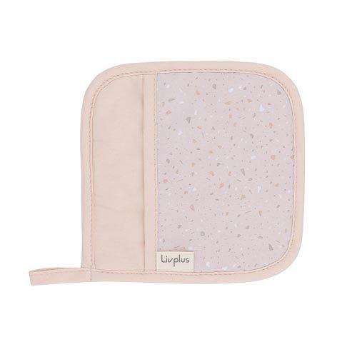 テラゾー キッチン 2WAY仕様 ミトン・鍋敷き 18×18cm 汚れにくい ホワイト LV-008...