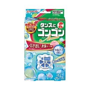 ゴンゴンアロマ 衣類の防虫剤 引き出し・衣装ケース用 ライムソープの香り ( 24コ入 )/ ゴンゴン｜soukai