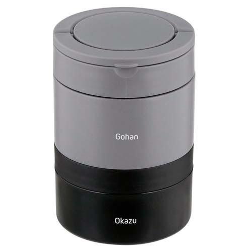 LIV PLUS 保温弁当箱 丸型 2段 大容量850ml ブラック NQ-212 ( 1個 )/ ...