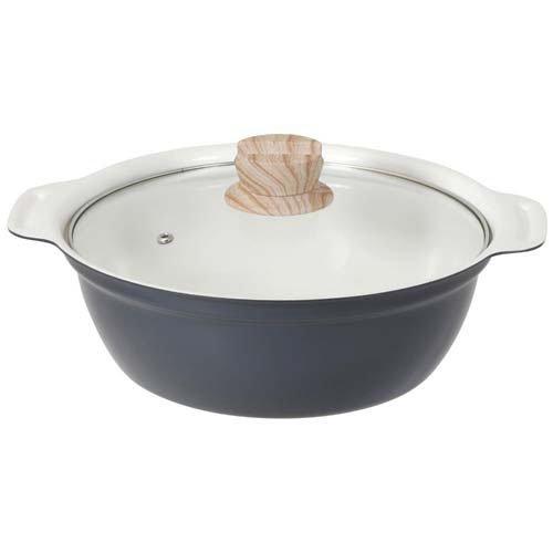 ビストロ・セラミック 卓上鍋 24cm IH ガス ガラス蓋付 グレー NQ-0413 ( 1個 )