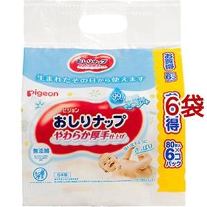 おしりナップ やわらか厚手仕上げ 純水99％ ( 80枚*6個パック*6袋セット )/ おしりナップ｜soukai