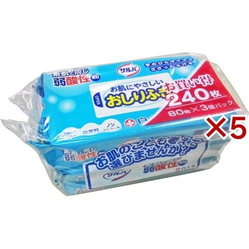 サルバ お肌にやさしいおしりふき ( 3個パック×5セット(1パック80枚入) )/ サルバ ( 介...