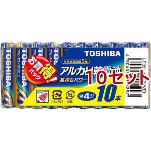 東芝 アルカリ単四形電池 10本パック LR03L10MP ( 10セット )/ 東芝(TOSHIB...