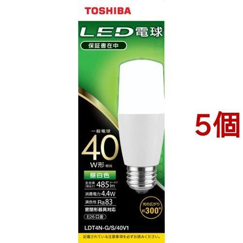 東芝 LED電球 T形E26 全方向300度 40W形相当 昼白色 LDT4N-G／S／40V1 (...