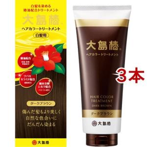 大島椿 ヘアカラートリートメント ダークブラウン ( 180g*3本セット )/ 大島椿シリーズ ( パラベンフリー ジアミンフリー 無香料 まとまり )｜soukai