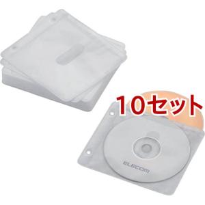 エレコム ブルーレイ・CD・DVD対応不織布ケース ホワイト CCD-NBWB60WH ( 30枚入(両面収納)*10セット )/ エレコム(ELECOM)｜soukai