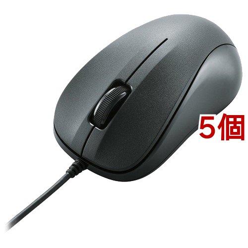 エレコム マウス 有線 3ボタン 光学式 Sサイズ 小型 EU RoHS指令準拠 M-K5URBK／...